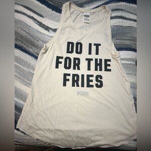 Do it for the fries, Size Small PINK top cream color